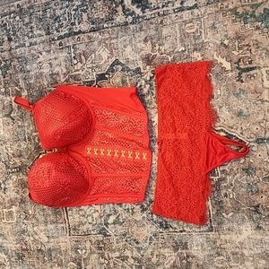 Lace corset and bottoms